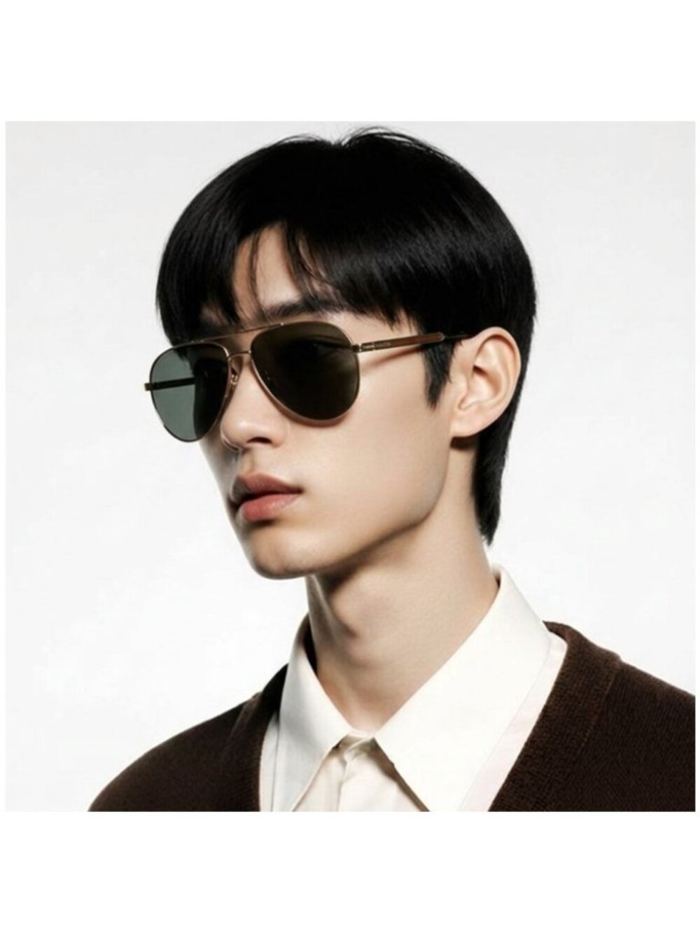 Gucci GG0137S 002 Aviator Sunglasses Gold Frame with Grey Lenses New